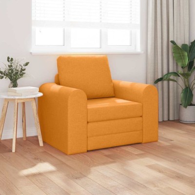 vidaXL Canapea Pat pe Podea 2 &amp;icirc;n 1 Galben &amp;Icirc;nchis 98x71x83 cm Țesătură foto