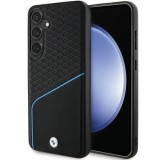 Husa pentru Samsung Galaxy S24 - BMW Signature Leather Textured &amp; Line MagSafe (BMHMS24S23RDCLK) - Black