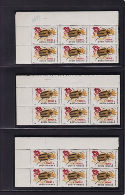 ROMANIA 2000 LP 1516 INSECTE SUPRATIPAR BLOCURI DE 6 TIMBRE MNH foto