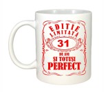 Cana alba personalizata, Editie Limitata 31 ani, INOVATIX&reg;. 330ml