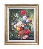 Cumpara ieftin Tablou celebru pictat manual inramat, Aranjament floral, 65x55cm ulei pe panza, reproducere Rachel Ruysch, Magnific