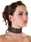 Colier guler choker brodat cu pietre