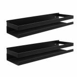 Cumpara ieftin Set de 2 Rafturi pentru baie si bucatarie, otel inoxidabil, etajera universala, 50 x 10.5 x 6 cm, negru
