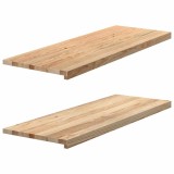 Cumpara ieftin Pervaz 2 buc lemn masiv de stejar netratat 110x40x2 cm