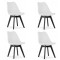 Set 4 scaune bucatarie/living, Artool, Mark, PP, lemn, alb si negru, 49x55.5x82.5 cm