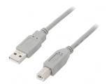 Cablu USB 2.0 A-B 5m Gri, QOLTEC