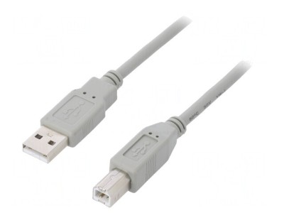 Cablu USB 2.0 A-B 5m Gri foto