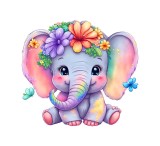 Cumpara ieftin Sticker decorativ Elefant, Multicolor, 60 cm, 5737ST, Oem