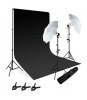 Kit studio 2 umbrele + suport fundal + panza + 3 clesti + geanta Andoer 2 x bec 45W