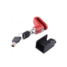 Antifurt, Blocator roti motociclete, mopede sau trotinete electrice, cu cheie - Rosu