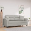 VidaXL Canapea cu 2 locuri, cu perne, gri deschis, 140 cm, microfibră 3200972