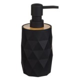 Dozator pentru sapun lichid din plastic negru cu model diamant, CMCLASS
