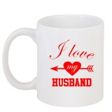 Cana alba personalizata &quot;I Love My Husband&quot;, INOVATIX&reg;. 330ml
