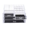 Suport Organizator Transparent FOXMAG24 pentru Cosmetice si Bijuterii, 16 Compartimente, 4 Sertare, Alb