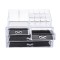 Suport Organizator Transparent FOXMAG24 pentru Cosmetice si Bijuterii, 16 Compartimente, 4 Sertare, Alb