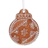 Cumpara ieftin Set 2 ornamente brad Craciun polirasina alba maro 8x2x10 cm