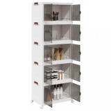 vidaXL Cutie de depozitare stivuită cu roți 5 niveluri 75L 64x40x179cm