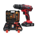 Cumpara ieftin Masina de Gaurit si Insurubat cu Percutie, 2 Acumulatori 2000 mAh Li-Ion, 30 Accesorii, Black/Red