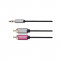 Cablu audio Kruger&amp;Matz Jack 3.5 mm Male - 2x RCA Male 1.8m negru
