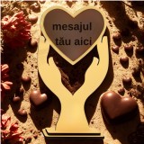 Trofeu Personalizat Model Inima cu Mesaj Cadou pentru Persoane Dragi Premium Awards