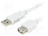 Cablu USB A mufa, USB A soclu, USB 2.0, lungime 2m, gri deschis, BQ CABLE - BQC-USB2AAF/2