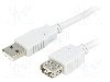 Cablu USB A mufa, USB A soclu, USB 2.0, lungime 3m, gri deschis, BQ CABLE - BQC-USB2AAF/3