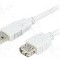 Cablu USB A mufa, USB A soclu, USB 2.0, lungime 3m, gri deschis, BQ CABLE - BQC-USB2AAF/3