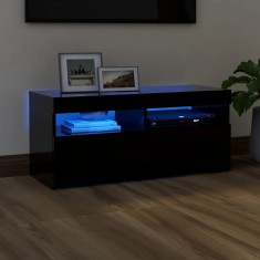 Gossi comoda tv cu lumini led, negru, 90x35x40 cm