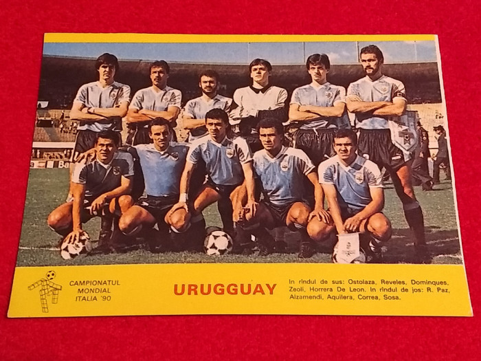 Foto fotbal - Echipa Nationala din URUGUAY (CM Italia 1990)