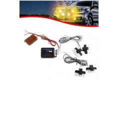 Kit 4x lampi led stroboscopice cu telecomanda , lumina portocalie