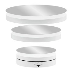 Masa Rotativa 360 electronica Foto si Video, EMESZON&reg; RT3601, Reflexie Oglinda, Stand Rotativ 3 in 1, Prezentare produse, Alb
