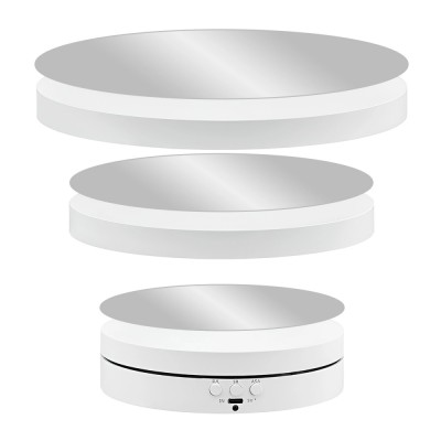 Masa Rotativa 360 electronica Foto si Video, EMESZON&amp;reg; RT3601, Reflexie Oglinda, Stand Rotativ 3 in 1, Prezentare produse, Alb foto