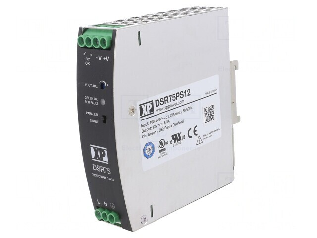 Alimentator Pulsatoriu pentru Șină DIN 75W 12V 6.3A