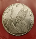 SV * Vatican PAPA PAUL IOAN II * ANUL SFANT 1983 * ROMA * medalie argintata