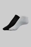 Șosete scurte damă bumbac (2 perechi), Esli Classic 800 - Alb Negru, 36-37 (23), Conte Elegant