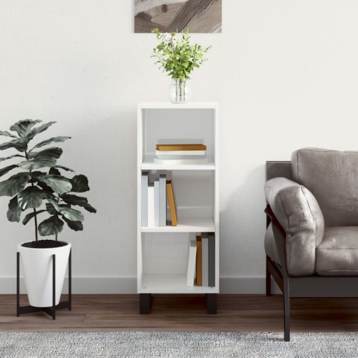 vidaXL Servantă, alb extralucios, 34,5x32,5x90 cm, lemn compozit 828758