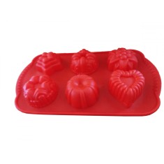 Forma din silicon pentru prajituri, 6 cavitati, 100COF