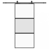 Cumpara ieftin Usa glisanta cu set feronerie neagra 90x205cm sticla securizata