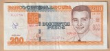(2) BANCNOTA CUBA - 200 PESOS 2024, PORTRET FRANK PAIS