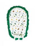 Baby Nest Premium din Bumbac, rachete cu verde inchis