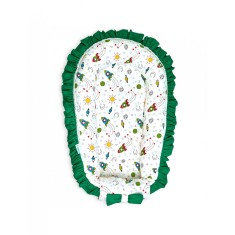 Baby Nest Premium din Bumbac, rachete cu verde inchis