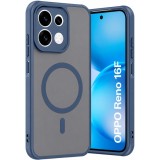 Husa pentru OPPO Reno 16 F, Matte, compatibila cu MagSafe, Protectie 360, Anti-Soc, Albastru
