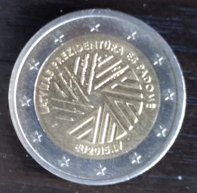 Moneda Letonia - 2 Euro 2015 - Președinția CE foto