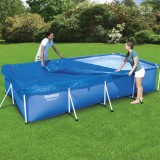 Prelata Piscina Bestway Flowclear 400 x 211 cm Albastra, Protectie Rezistenta, Compatibila Steel Pro
