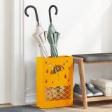 vidaXL Suport de umbrele Galben muștar Oțel Mediu Inserții decorative