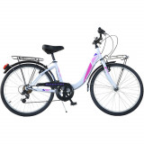 Bicicleta Dino Bikes 26 inch City Summertime alb