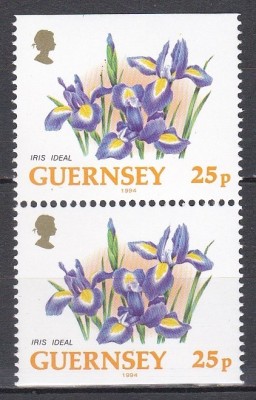 Guernsey 1994 - Flori, Pereche, NDT sus și jos, MNH foto