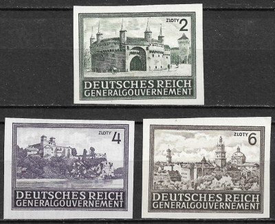 DEUTSCHES REICH 1943 - GENERAL GOUVERNEMENT - CLĂDIRI - SERIE NDT. MNH (T468) foto