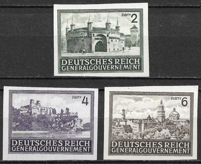 DEUTSCHES REICH 1943 - GENERAL GOUVERNEMENT - CLĂDIRI - SERIE NDT. MNH (T468)