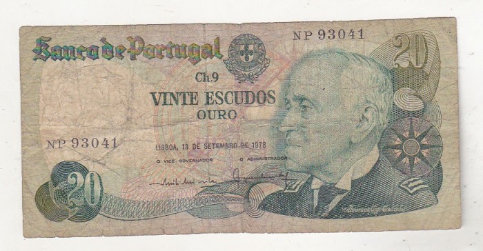 bnk bn Portugalia 20 escudos 1978 circulata